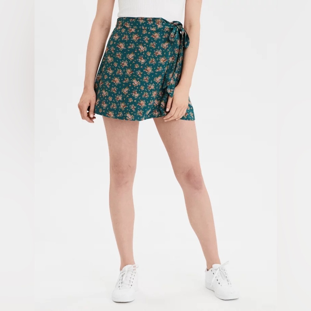 AE High-Waisted Wrap Mini Skirt